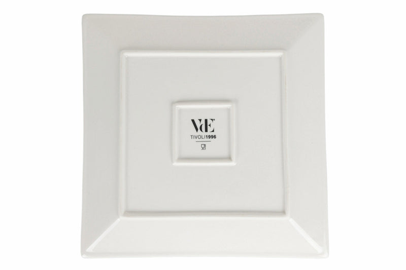 Set 6 Piatti Piani Quadrato in Porcellana 30 cm Villa d'Este Home Tivoli Barrio