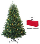 Albero di Natale Artificiale con Luci LED Verde Varie Misure