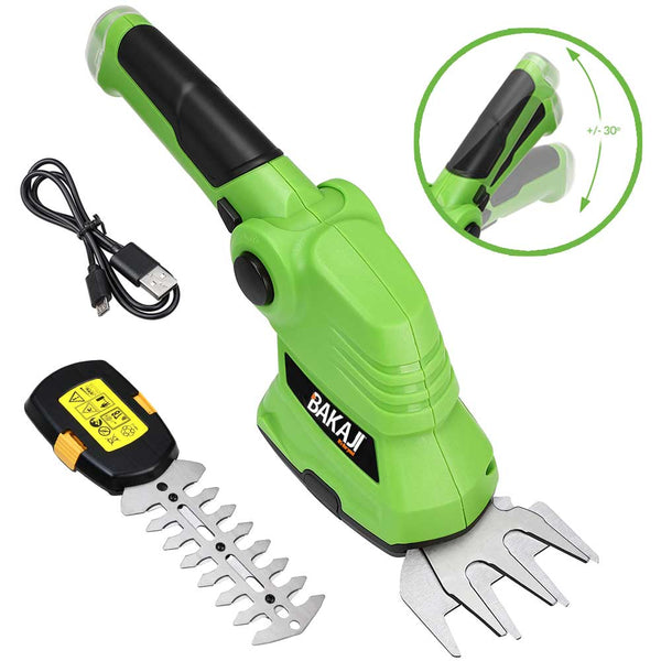 Forbici Cesoie Sfoltirami Elettrico a Batteria Tagliaerba Tagliasiepi USB 2 Lame sconto