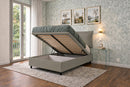 Letto 1 Piazza e Mezza Contenitore Imbottito Similpelle Cappuccino Boxmax Testata Soft Varie Misure