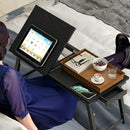 Supporto Monitor Inclinabile e Regolabile 83,5x33x23,5-34 cm con Cassetto Laterale in Legno Nero      