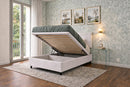 Letto Singolo Contenitore Imbottito Similpelle Bianco BoxMax Testata Square Varie Misure