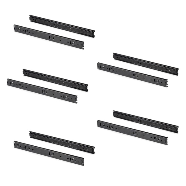 online Set mit 5 Paar Kugellagerführungen für 45 x 500 mm Schubladen in Emuca Black Steel