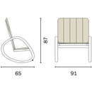Sedia a Dondolo da Giardino Imbottita in Alluminio Ø40x20/28x18cm Vorghini Poli Ecrù