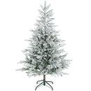 Albero di Natale Innevato Alto 150 cm con 828 Rami e Base in Metallo Verde      