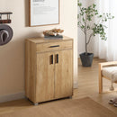 Scarpiera Mobile Salvaspazio 2 Ante 1 Cassetto 63x33x95h cm in Melaminico Venato a Rilievo Rovere Naturale