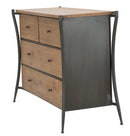 Como' Glasgow 122x49x85 cm Legno di Abete e in Ferro Marrone e Grigio