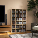 Mobile Porta CD 89x20x130.5 cm con Ripiani Regolabili per 456 CD o 336 DVD 24 Scomparti in Legno      
