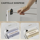 Schedario da Ufficio 40x40x54,1 cm con 2 Cassetti Ruote a Freno in Legno Bianco      