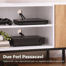 Mobile Porta TV fino a 55 Pollici 140x36,5x50 cm con Ripiani Regolabili e Armadietto in Legno Bianco      