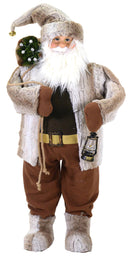 Pupazzo Babbo Natale H97 cm Marrone