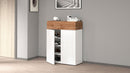Scarpiera 2 Ante e 1 Ripiano a Ribalta 76x35x100 cm Savona 2A 1R Bianco Opaco/Rovere Wotan  