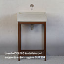 Lavello da Giardino Senza Rubinetto 53x29,5x14 cm in Calcestruzzo Delfi-G Grigio   