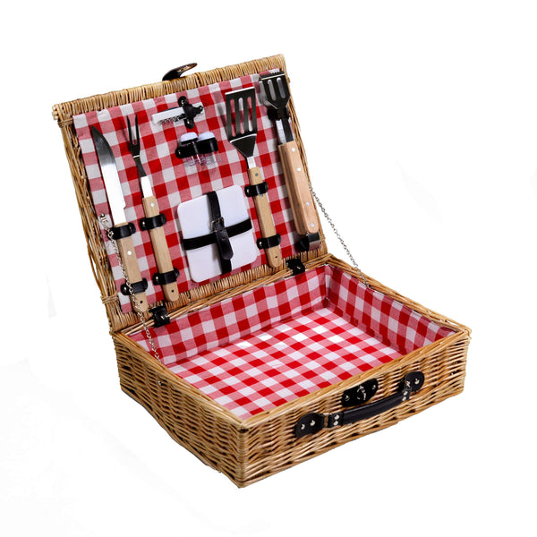 Picknickkorb aus Weidengeflecht Countryside mit Grillzubehör 50x40xh14 cm prezzo