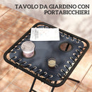 Set 2 Sedie Sdraio a Gravità Zero Pieghevoli e Tavolino Grigio    