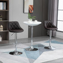 Set 2 Sgabelli da Bar 51,5x48x83-104 cm in Similpelle Marrone