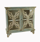 Credenza Mobile Soggiorno 2 Ante in Legno 94x92x40cm Shabby Chic