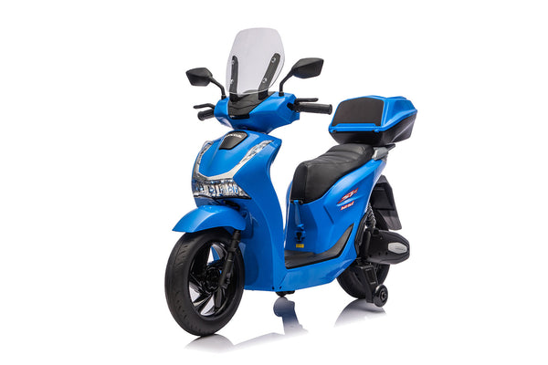 acquista Scooter Elettrico per Bambini Licenza Ufficiale Honda SH125 12V con Ruote EVA e Sedile Pelle Blu