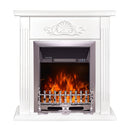 Camino Elettrico da Pavimento 90x90x27 cm Effetto Fiamma 2000W Sorina & Galileo silver Bianco