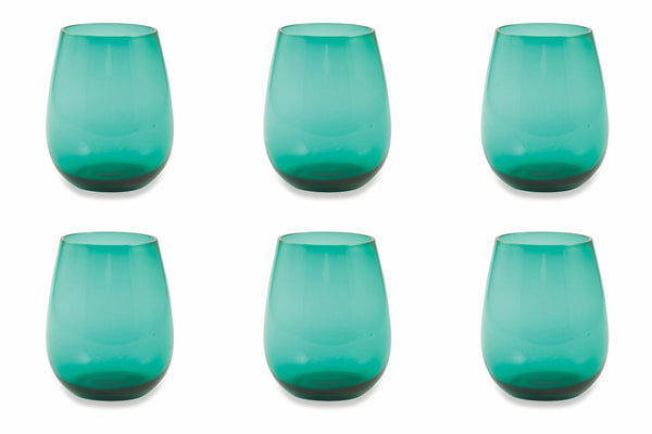 acquista Set 6 Gläser Ø6x11 cm in Glas Villa d'Este Home Tivoli Happy Hour Verdi