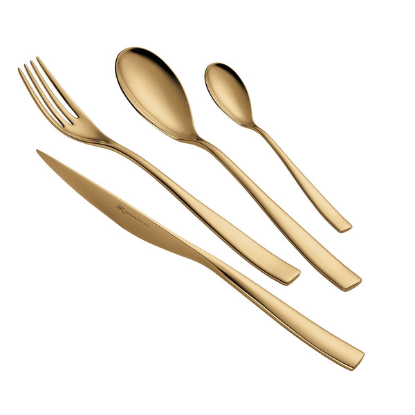 Service Besteckset 24 Teile aus Stahl 18/10 PVD Eme Etoile Gold acquista