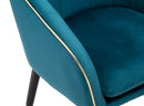 Poltrona Paris Oro 62x58x78 cm in Legno e Poliestere Ottanio