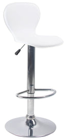 Sgabello con Alzata a Gas e Seduta Girevole in Similpelle Motti Orlando Bianco