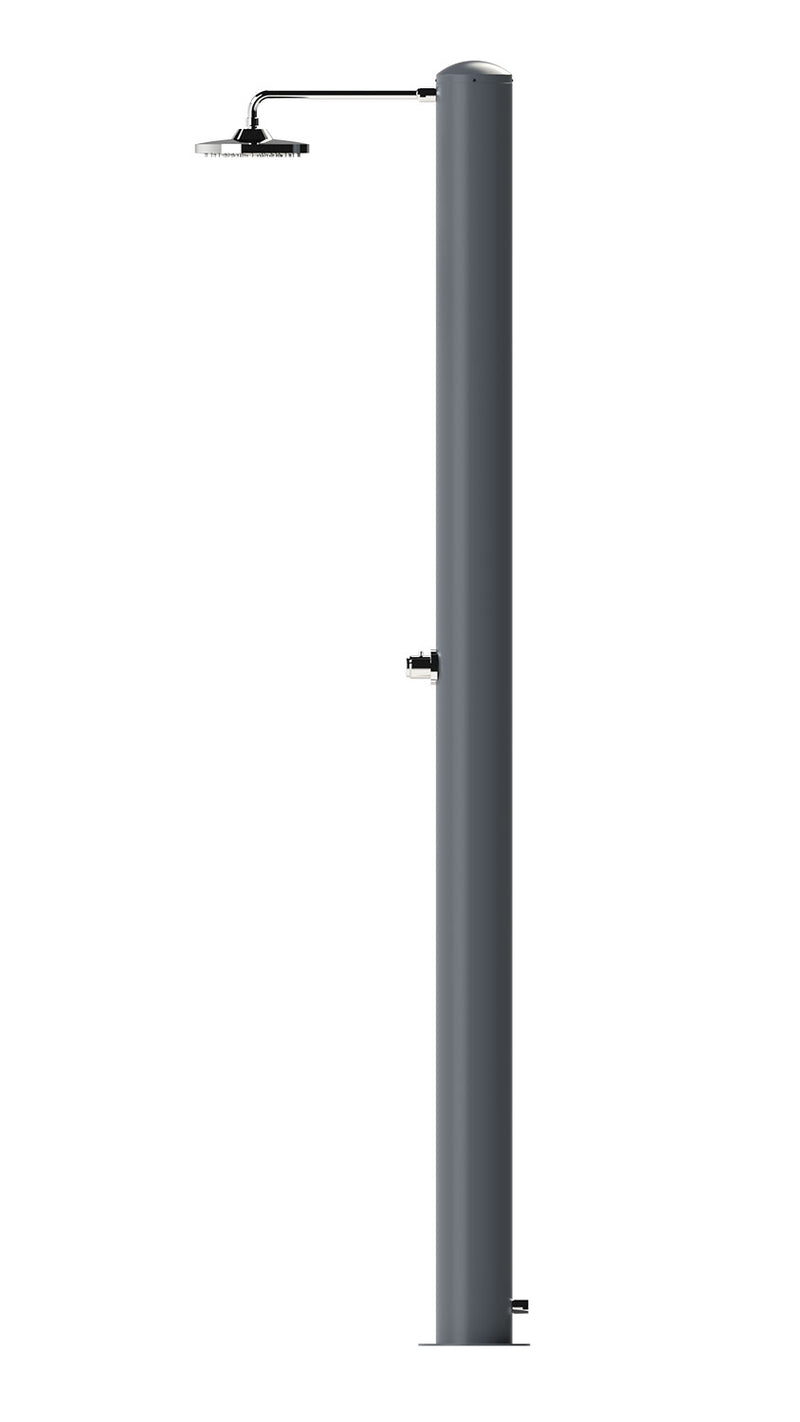 Doccia Solare da Giardino 28 L Soffione Eco Rain e Miscelatore Temporizzato Tevere TA Grigio Ardesia 