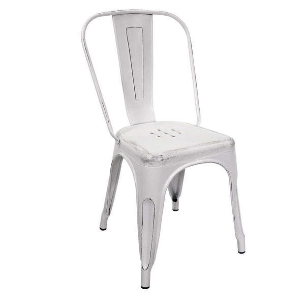 prezzo Sedia New Bristol 43x43xh45/84 cm in Ferro Bianco Antico