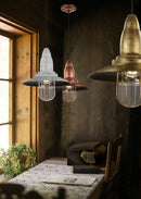 Lampada a Sospensione da Interno  E27 in Metallo Ottone Invecchiato