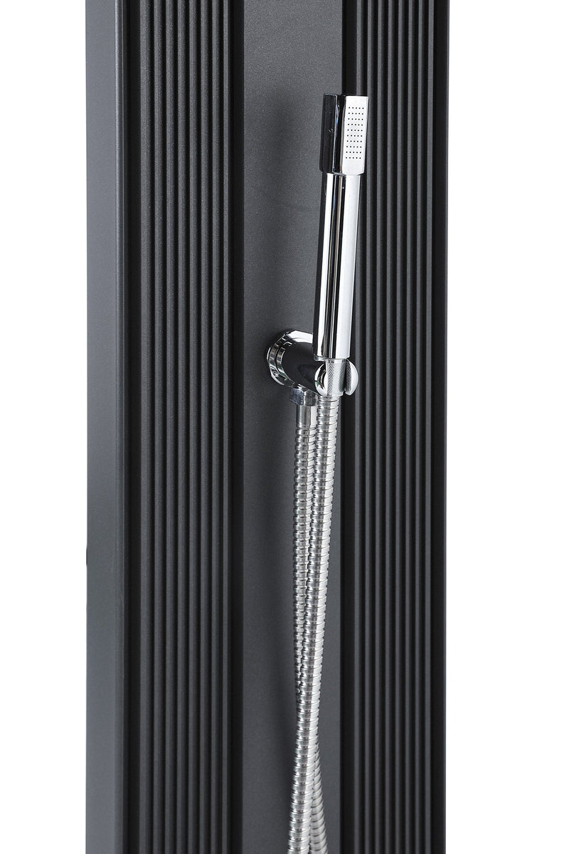 Doccia Solare Ibrida da Giardino 40L Miscelatore e Doccetta Lavapiedi Antracite