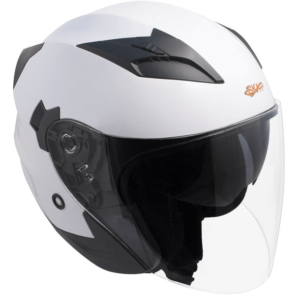 Demi-Jet Scooter Helm mit langem Visier Ska-P 1 PH Bolt White Metal acquista