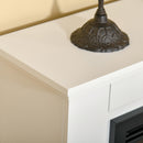Camino Elettrico da Pavimento 98x27,5x80 cm Effetto Fiamma 2000W Bianco