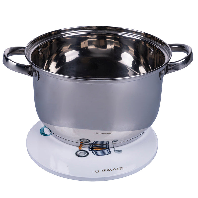 Sottopentola Tondo Ø20 cm in Ceramica VdE Tivoli 1996 Le Travisate Bianco