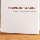 Postazione Trucco con Specchio 75x38x135 cm con 2 Cassetti e 3 Scomparti Salvaspazio in Pannello di Particelle e Vetro Bianco      