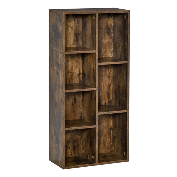 Bücherregal 5 Regale 7 Würfel 50 x 24 x 106 cm aus rustikalem braunem MDF sconto