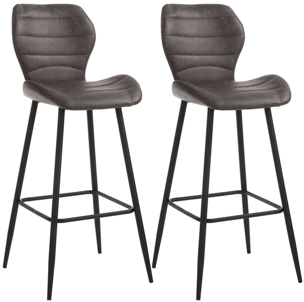 Set mit 2 Hockern 44,5 x 46 x 107,5 cm in braunem Kunstleder prezzo