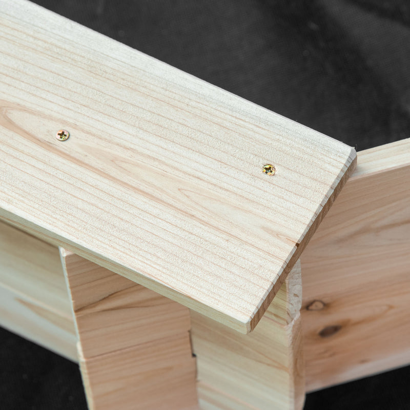 Sabbiera per Bambini 139,5x139,5x21,5cm con 4 Sedute Angolari e Copertura in Legno di Abete  