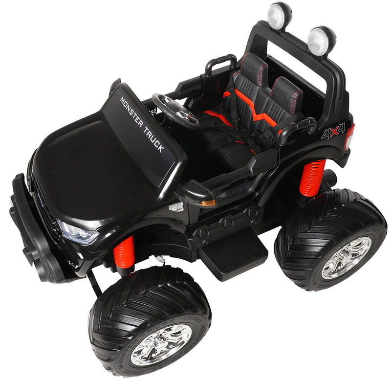 Macchina Elettrica per Bambini 2 posti Fuoristrada 12V con Licenza Ford Monster Truck 4x4 Nera