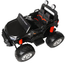 Macchina Elettrica per Bambini 2 posti Fuoristrada 24V con Licenza Ford Monster Truck 4x4 Nera