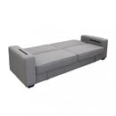 Divano Letto Darell 228x85x89 cm in Tessuto Grigio chiaro