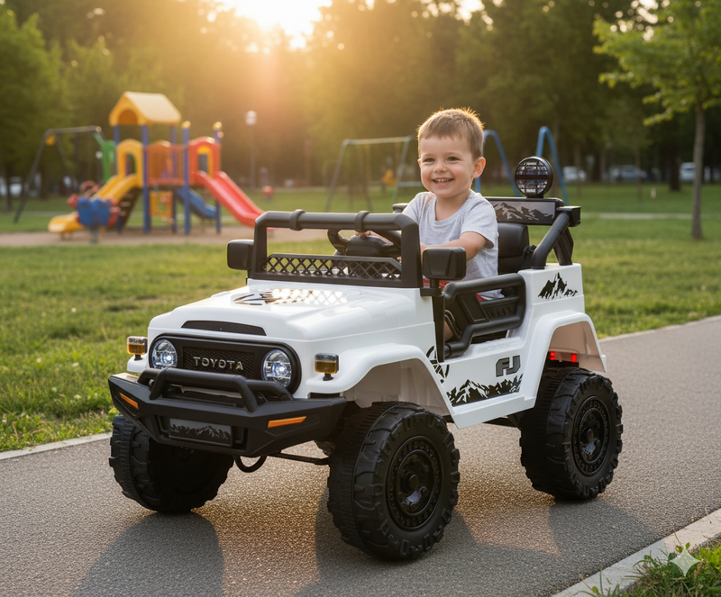Macchina Elettrica per Bambini 12V Toyota Cruiser Bianca