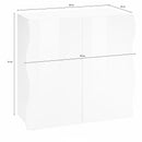 Mobile Multiuso 2 Ante Battenti Onda 90x40x81 cm Finitura in Melamina Antracite Opaco 
