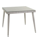 Tavolo da Giardino in Polyrattan Quadrato 80x80x77cm Adila Melange Grigio