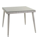 Tavolo da Giardino in Polyrattan Quadrato 80x80x77cm Adila Melange Grigio
