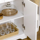 Credenza 3 Cassetti e 3 Ante 101x39x82 cm in MDF e Truciolato Bianco