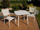 Poltrona da Giardino in Polywood con Schienale Svasato 55x63H93cm Creta Bianca