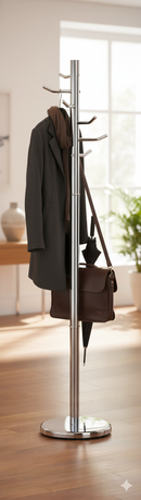 Appendiabiti da Terra 28x153,5x28 cm in Acciaio Fadi Cromato
