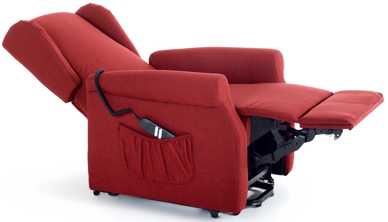 Poltrona Alzapersona Elettrica 2 Motori in Tessuto Vittoria Rossa