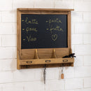 Lavagna da Muro con 3 Scompartimenti in Legno 61x9x61 cm Brest Noce